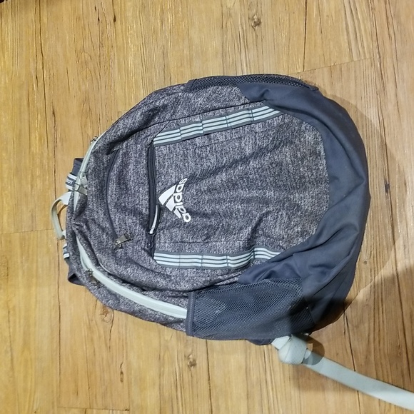 Adidas grey and teal multi pocket backpack w/side mesh beverage holder unisex - Picture 1 of 11